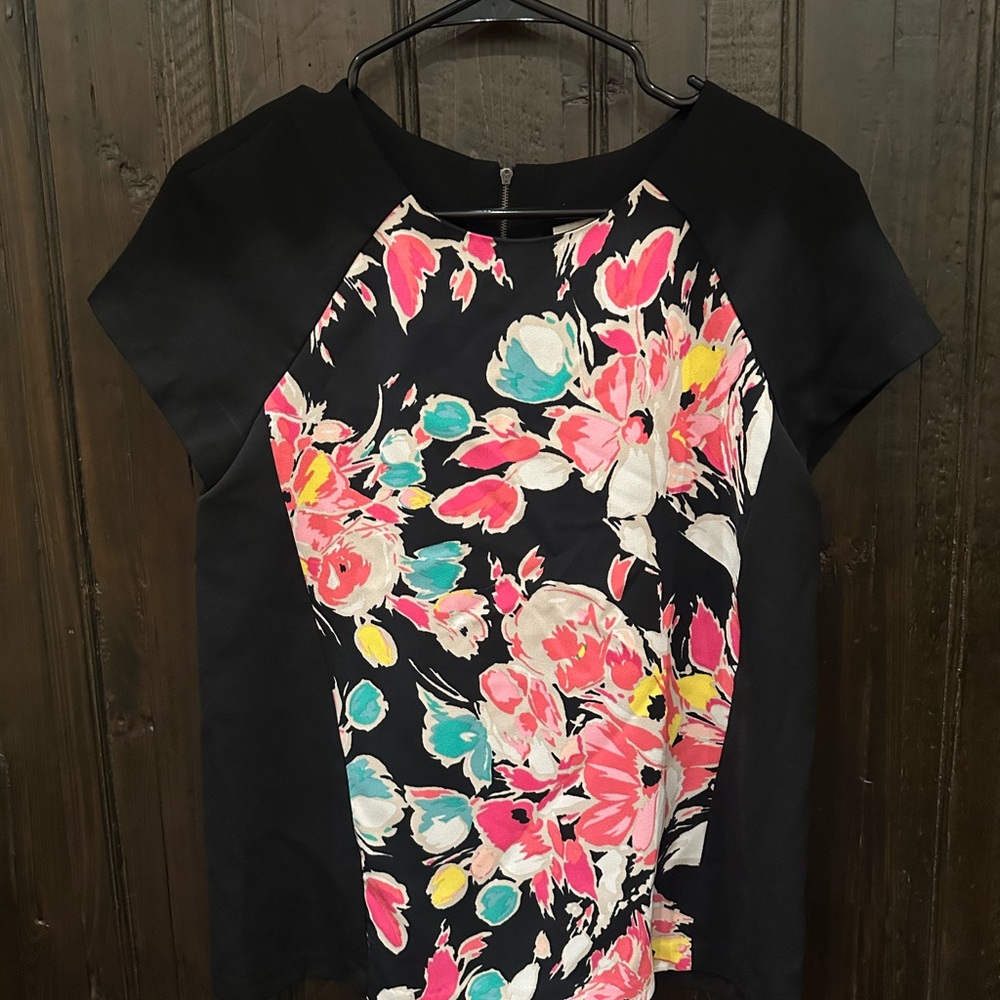 Floral Black Top